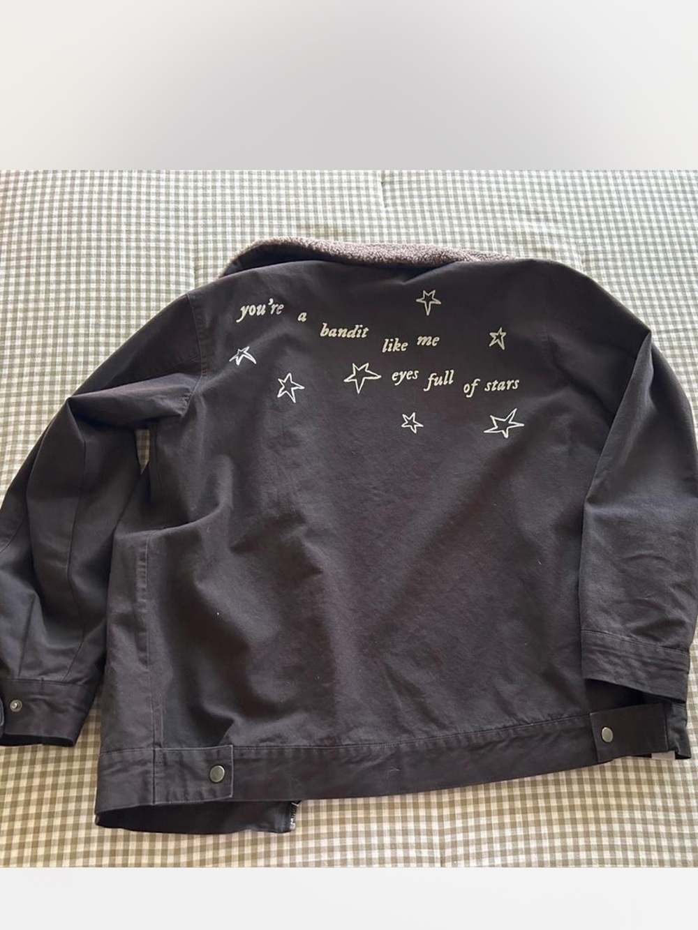 Taylor Swift Brown Star-Embroidered Utility Jacket